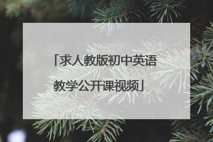 求人教版初中英语教学公开课视频