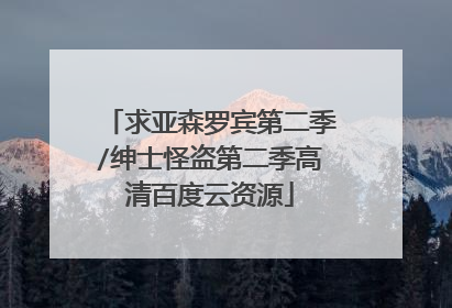 求亚森罗宾第二季/绅士怪盗第二季高清百度云资源
