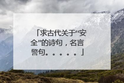 求古代关于“安全”的诗句，名言警句。。。。。