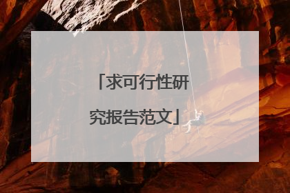 求可行性研究报告范文
