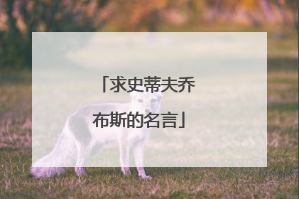 求史蒂夫乔布斯的名言