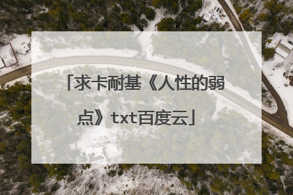 求卡耐基《人性的弱点》txt百度云