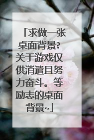 求做一张桌面背景?关于游戏仅供消遣且努力奋斗。等励志的桌面背景~