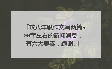 求八年级作文写两篇500字左右的新闻消息,有六大要素,跪谢!