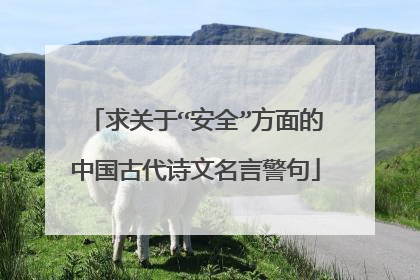 求关于“安全”方面的中国古代诗文名言警句