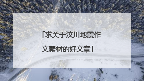 求关于汶川地震作文素材的好文章