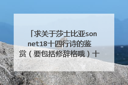 求关于莎士比亚sonnet18十四行诗的鉴赏（要包括修辞格哦）十~分~感~谢~