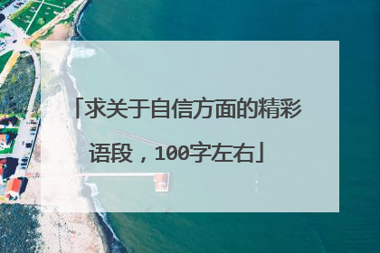 求关于自信方面的精彩语段,100字左右