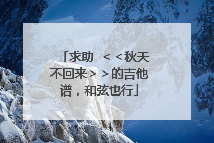 求助 <<秋天不回来>>的吉他谱,和弦也行