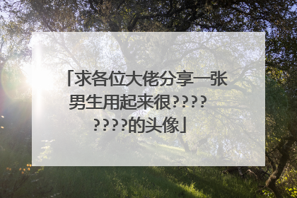 求各位大佬分享一张男生用起来很????????的头像