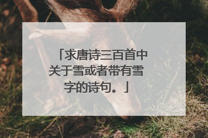 求唐诗三百首中关于雪或者带有雪字的诗句。