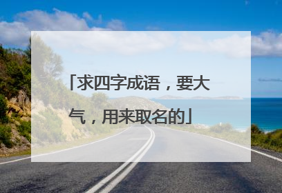 求四字成语，要大气，用来取名的