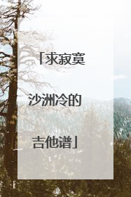 求寂寞沙洲冷的吉他谱
