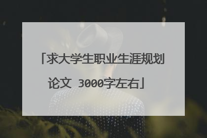 求大学生职业生涯规划论文 3000字左右