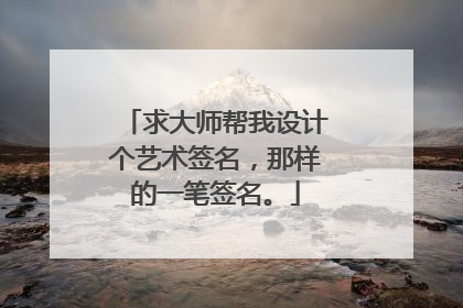 求大师帮我设计个艺术签名,那样的一笔签名。