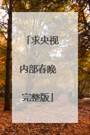 求央视内部春晚完整版