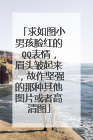 求如图小男孩脸红的QQ表情，眉头皱起来，故作坚强的那种其他图片或者高清图