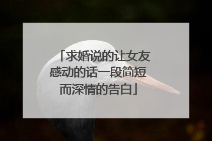 求婚说的让女友感动的话一段简短而深情的告白
