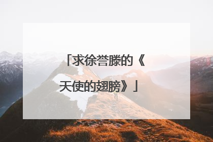 求徐誉滕的《天使的翅膀》