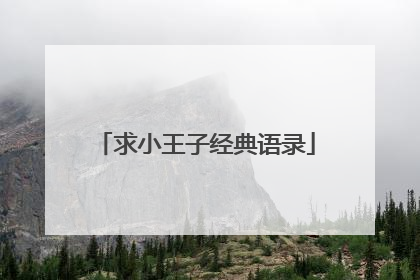 求小王子经典语录