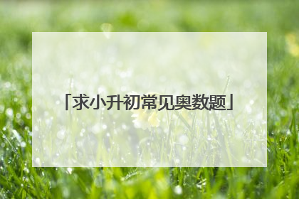 求小升初常见奥数题