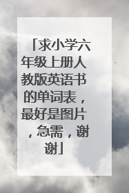 求小学六年级上册人教版英语书的单词表,最好是图片,急需,谢谢