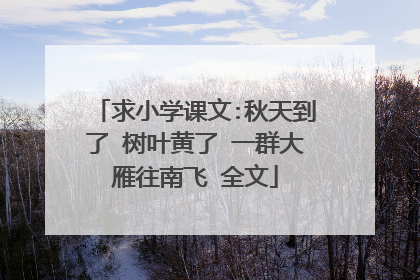求小学课文:秋天到了 树叶黄了 一群大雁往南飞 全文