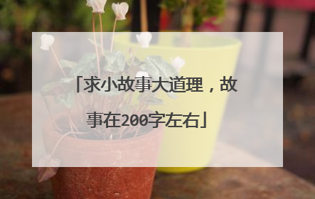 求小故事大道理,故事在200字左右