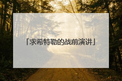 求希特勒的战前演讲