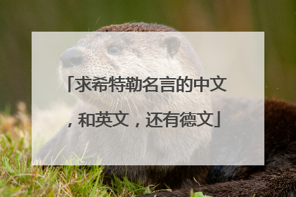 求希特勒名言的中文,和英文,还有德文