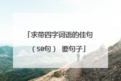 求带四字词语的佳句(50句) 要句子