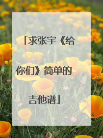求张宇《给你们》简单的吉他谱