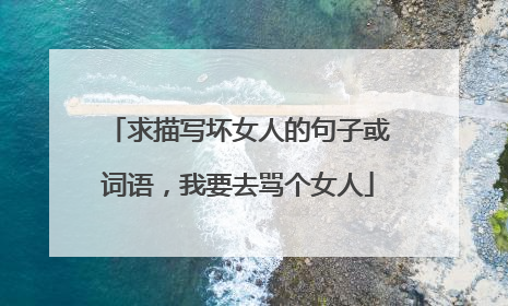 求描写坏女人的句子或词语,我要去骂个女人