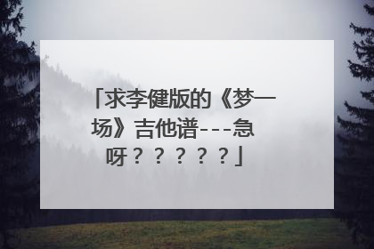 求李健版的《梦一场》吉他谱---急呀？？？？？