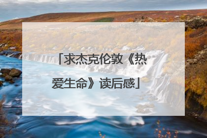 求杰克伦敦《热爱生命》读后感