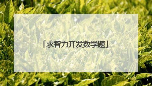 求智力开发数学题