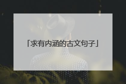 求有内涵的古文句子