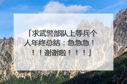 求武警部队上等兵个人年终总结:急急急!!!谢谢啦!!!