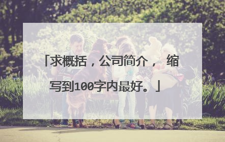 求概括,公司简介, 缩写到100字内最好。