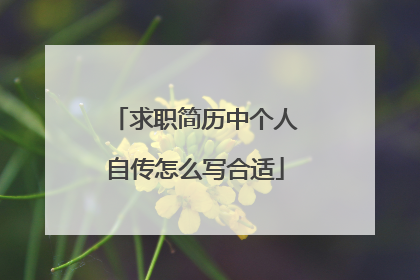 求职简历中个人自传怎么写合适