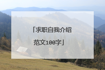 求职自我介绍范文100字