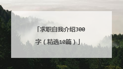 求职自我介绍300字(精选10篇)