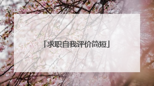 求职自我评价简短
