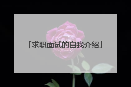 求职面试的自我介绍