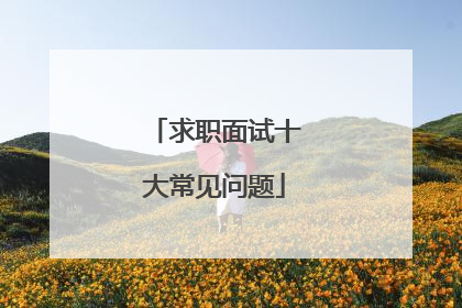 求职面试十大常见问题