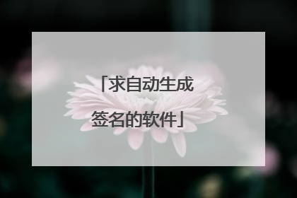 求自动生成签名的软件