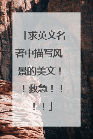 求英文名著中描写风景的美文!!救急!!!!
