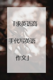 求英语高手代写英语作文