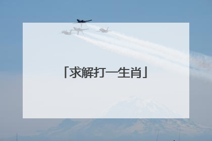 求解打一生肖