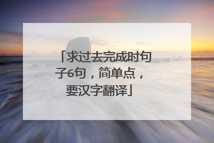 求过去完成时句子6句，简单点，要汉字翻译